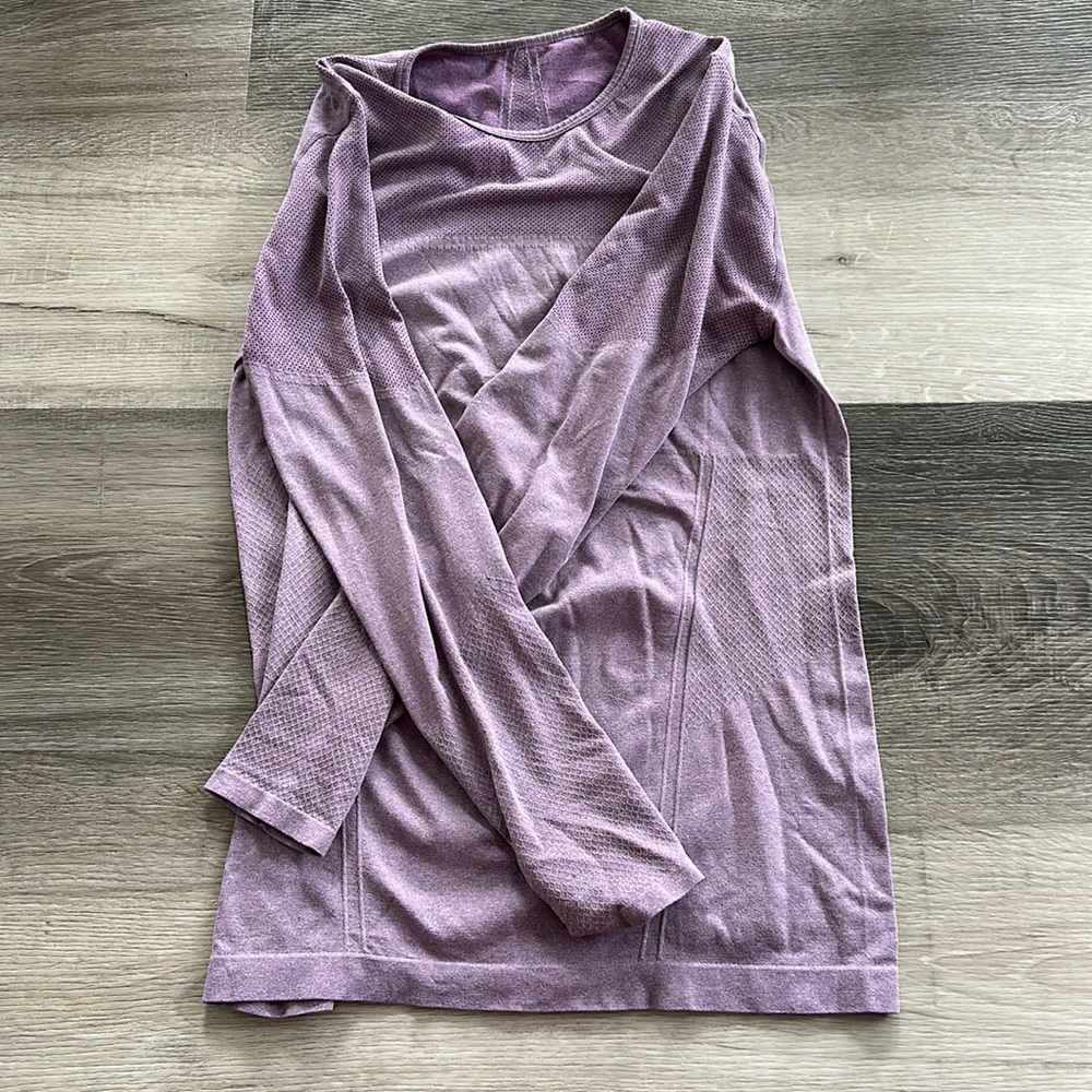 Purple Long Sleeve Casual Athletic Shirt